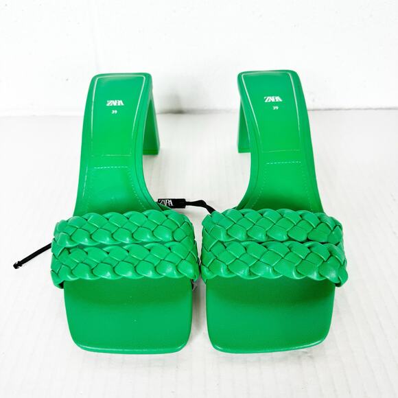 Zara Emerald Braided Heels - Picture 3 of 8